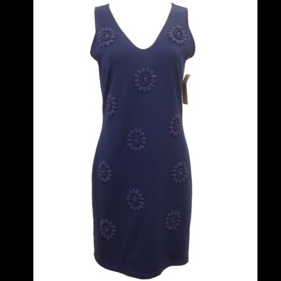 💙CLUNY💙SLEEVELESS NAVY BEADED DRESS💙 - Picture 1 of 8